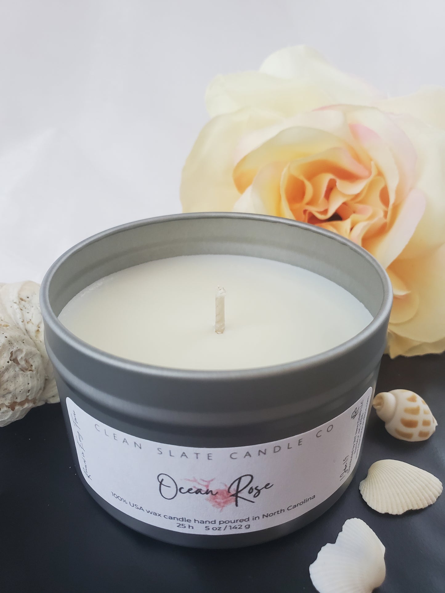 Ocean Rose Soy Scented Candle 5 oz