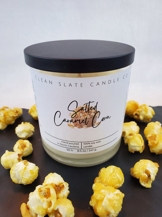 Salted Caramel Corn Soy Scented Candle 8.5 oz