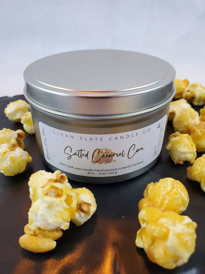 Salted Caramel Corn Soy Scented Candle 5 oz