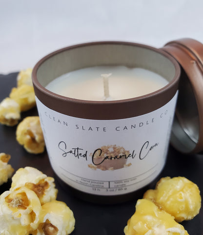 Salted Caramel Corn Soy Scented Candle 3 oz